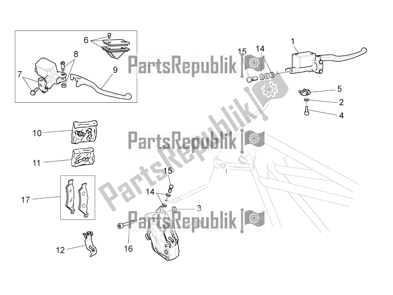 Tutte le parti per il Sistema Frenante Anteriore del Moto-Guzzi V7 II Stornello 750 ABS 2016