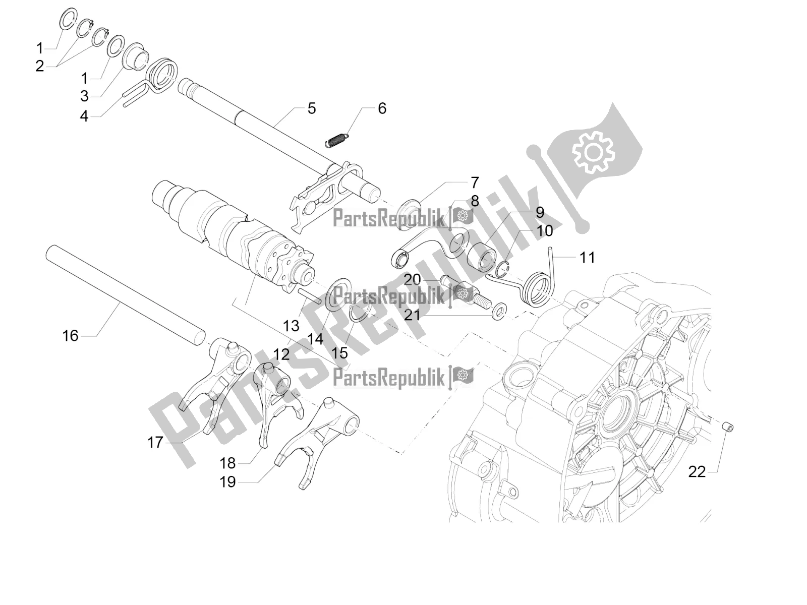 Tutte le parti per il Selettore Cambio del Moto-Guzzi V7 II Stornello 750 ABS 2016