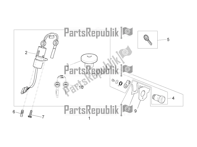 Tutte le parti per il Kit Di Blocco Hardware del Moto-Guzzi V7 II Stornello 750 ABS 2016