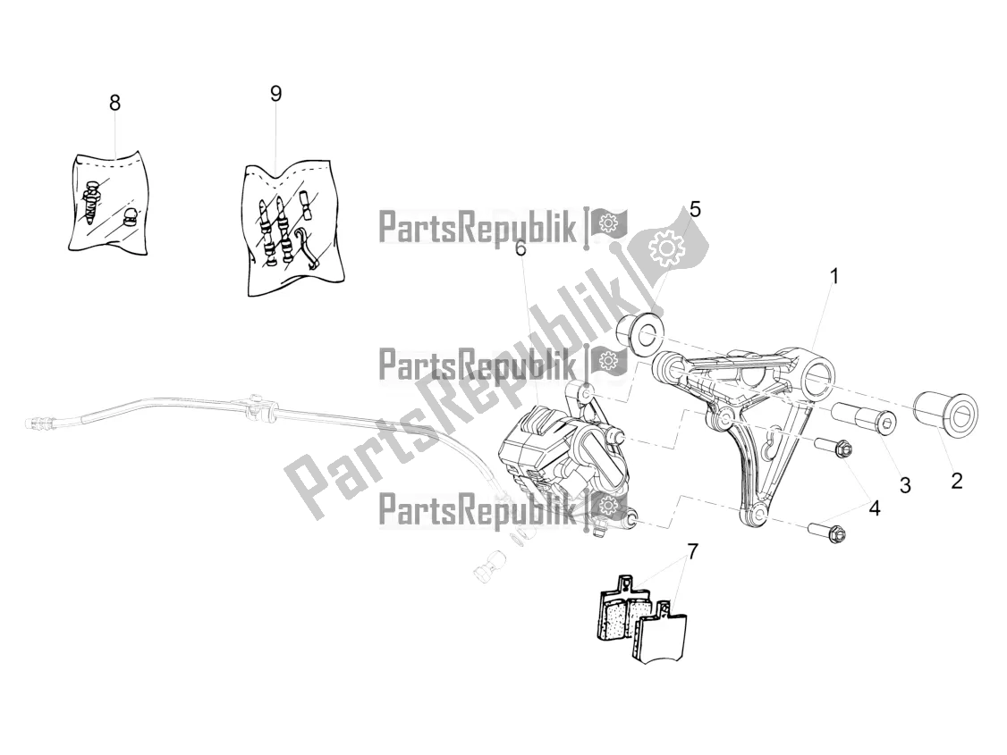 Tutte le parti per il Pinza Freno Posteriore del Moto-Guzzi V7 II Stornello 750 ABS 2016