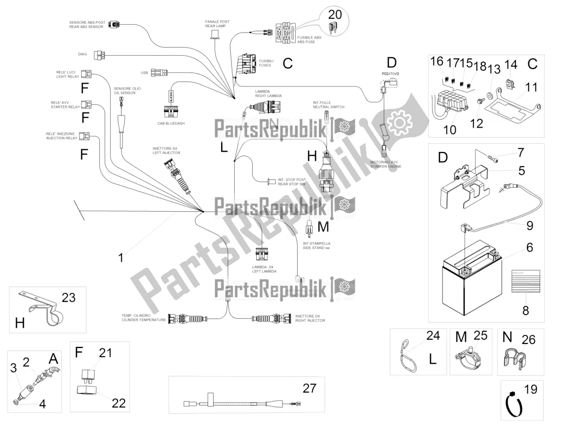 Todas las partes para Sistema Eléctrico Ii de Moto-Guzzi V7 II Stornello 750 ABS USA 2016