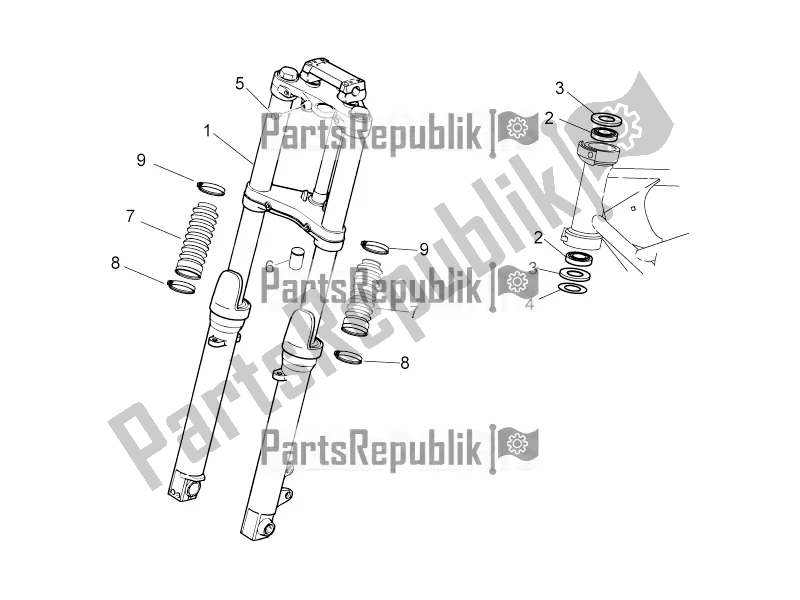 Tutte le parti per il Forcella Anteriore I del Moto-Guzzi V7 II Stornello 750 ABS USA 2016