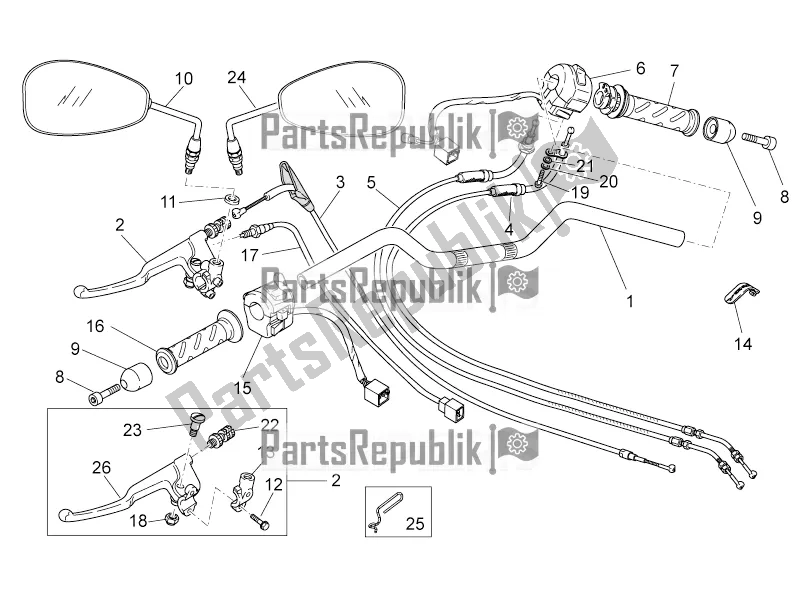 Todas las partes para Manillar - Controles de Moto-Guzzi V7 II Stornello 750 ABS USA 2016