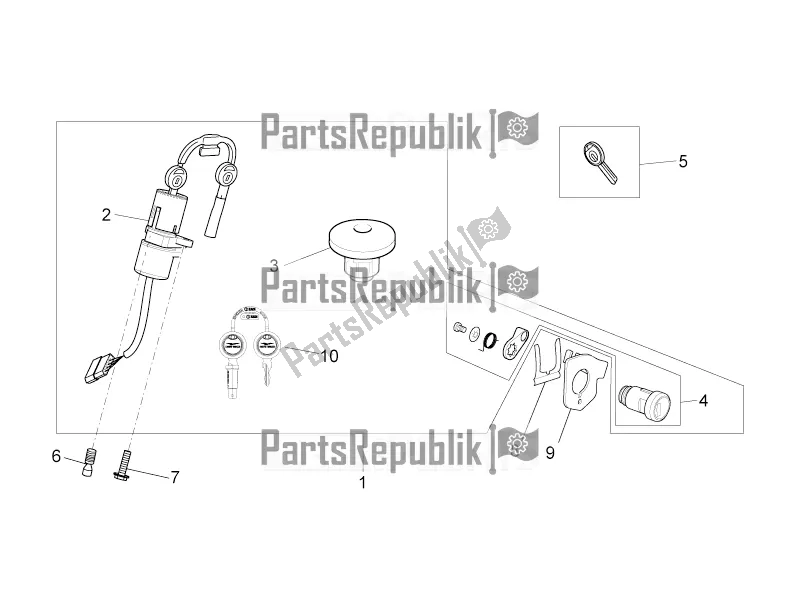 Toutes les pièces pour le Kit De Matériel De Verrouillage du Moto-Guzzi V7 II Stornello 750 ABS USA 2016