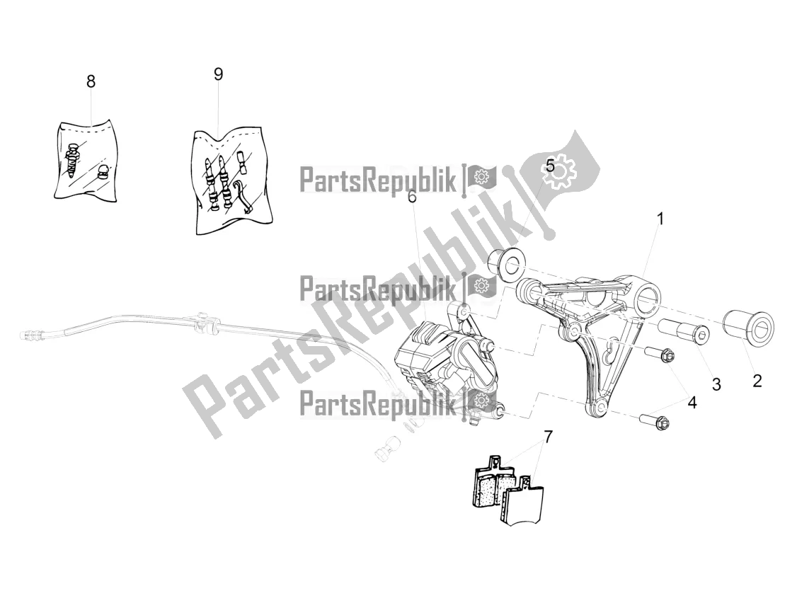 Tutte le parti per il Pinza Freno Posteriore del Moto-Guzzi V7 II Stornello 750 ABS USA 2016