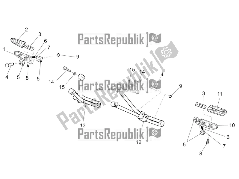 Tutte le parti per il Poggiapiedi Posteriori del Moto-Guzzi V7 II Stornello 750 ABS USA 2016