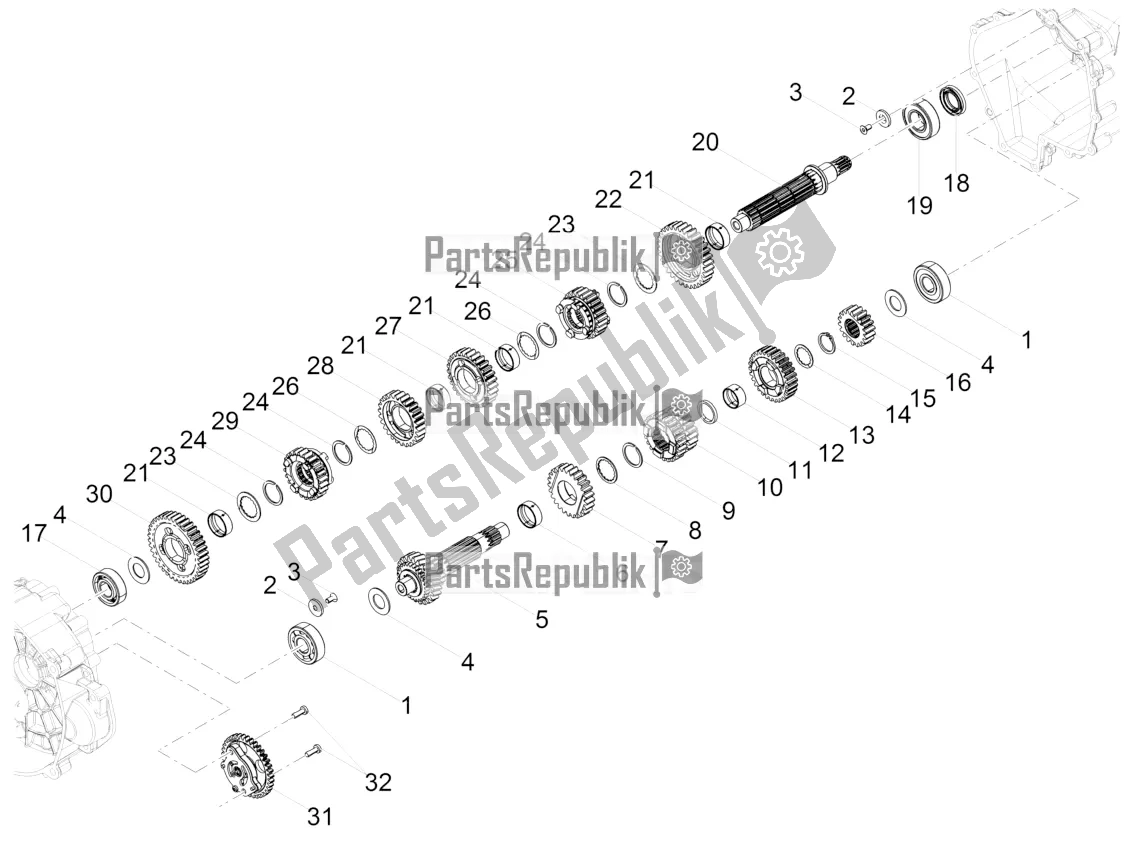 Todas las partes para Caja De Cambios - Conjunto De Engranajes de Moto-Guzzi V7 III Anniversario 750 ABS 2017
