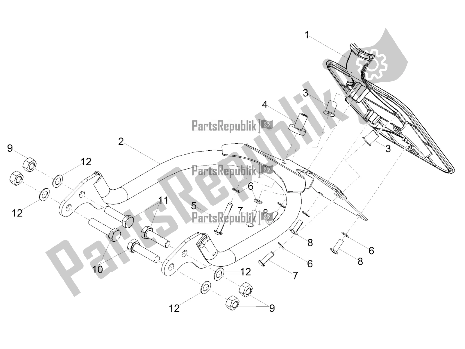 All parts for the Rear Body of the Moto-Guzzi V7 III Anniversario 750 ABS 2017