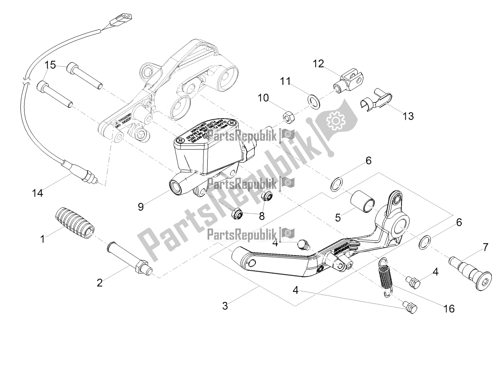 Todas las partes para Cilindro Maestro Trasero de Moto-Guzzi V7 III Carbon 750 2018