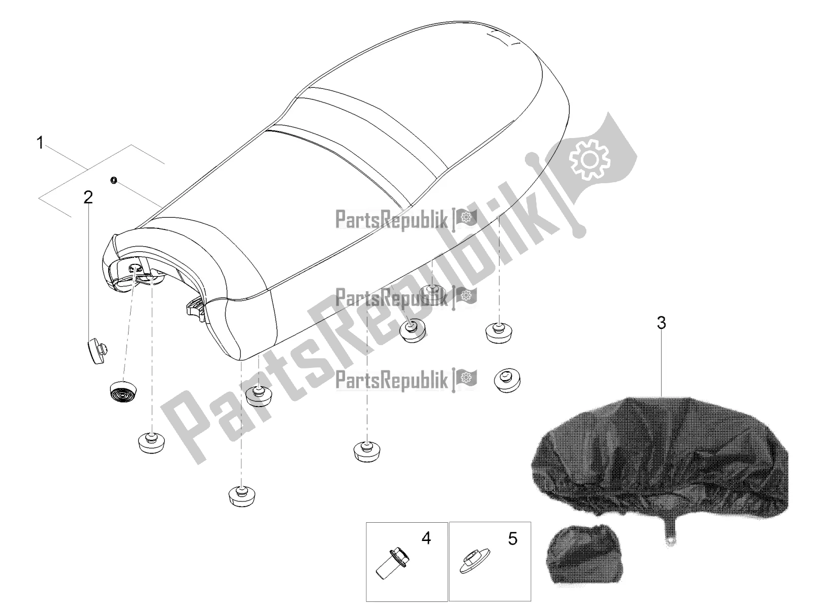 All parts for the Saddle of the Moto-Guzzi V7 III Carbon 750 2018