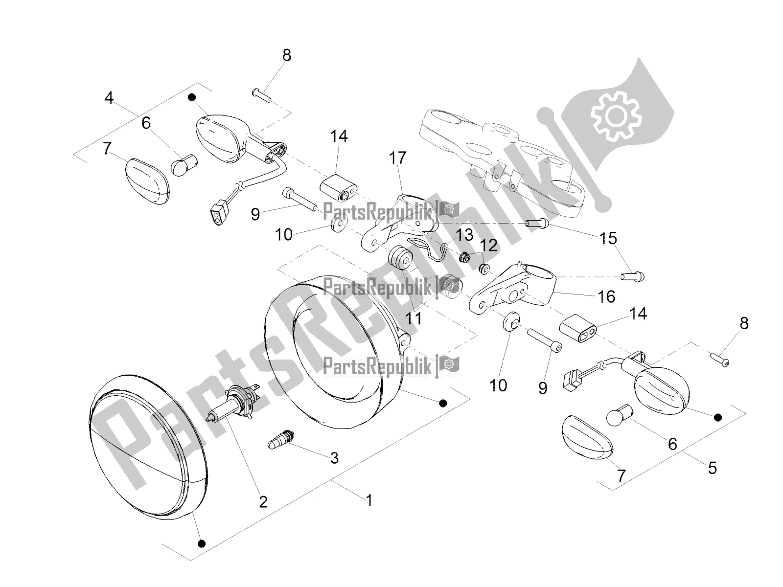 Tutte le parti per il Luci Anteriori del Moto-Guzzi V7 III Carbon 750 2019