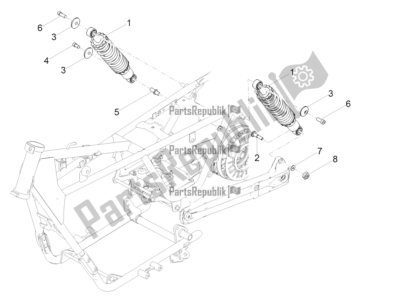 Todas las partes para Amortiguador de Moto-Guzzi V7 III Carbon 750 2019