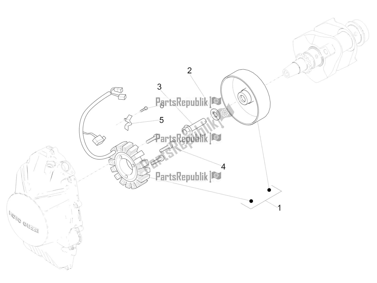 Tutte le parti per il Cdi Magneto Assy / Unità Di Accensione del Moto-Guzzi V7 III Carbon 750 USA 2018