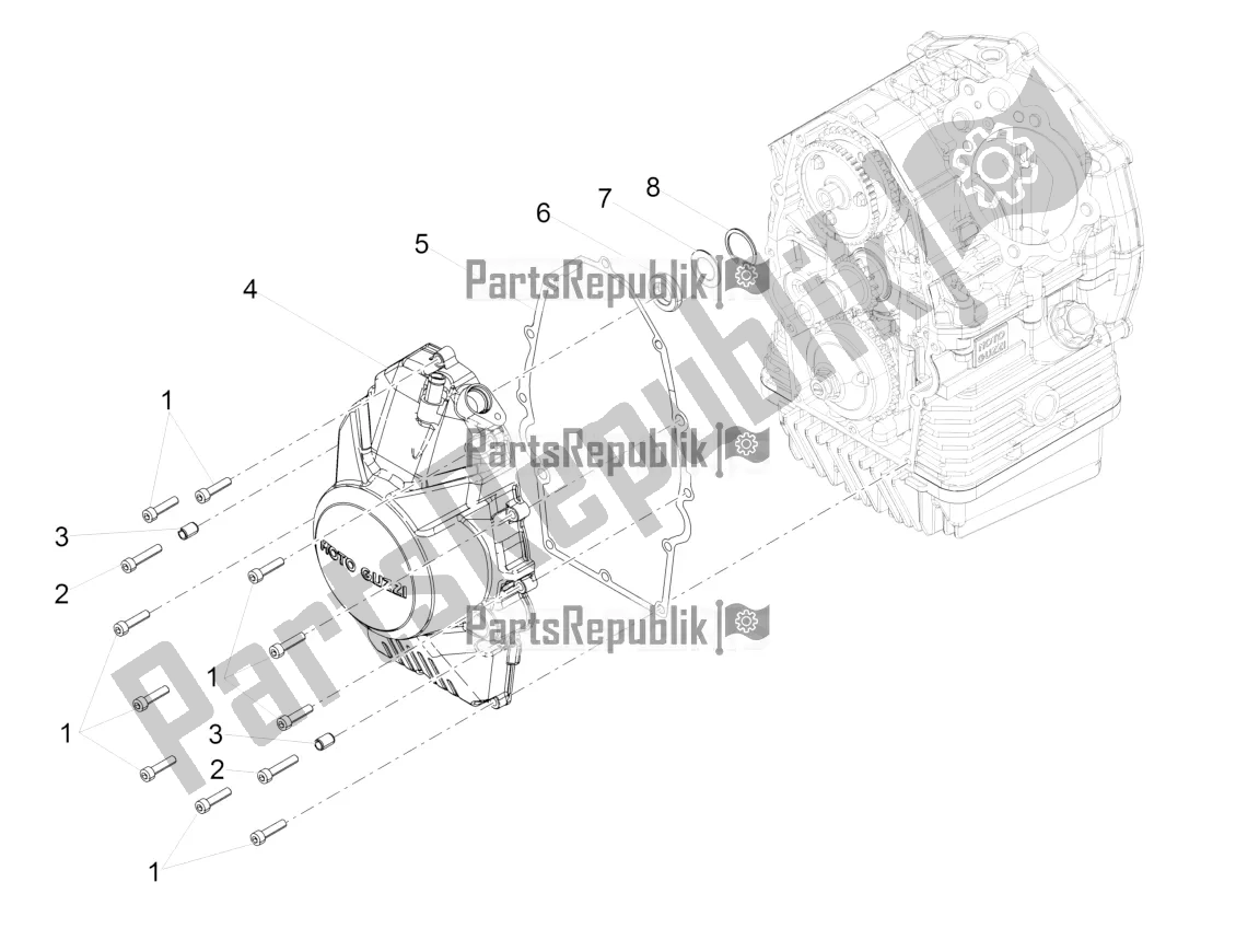 Tutte le parti per il Coperchio Del Volano del Moto-Guzzi V7 III Carbon 750 USA 2018