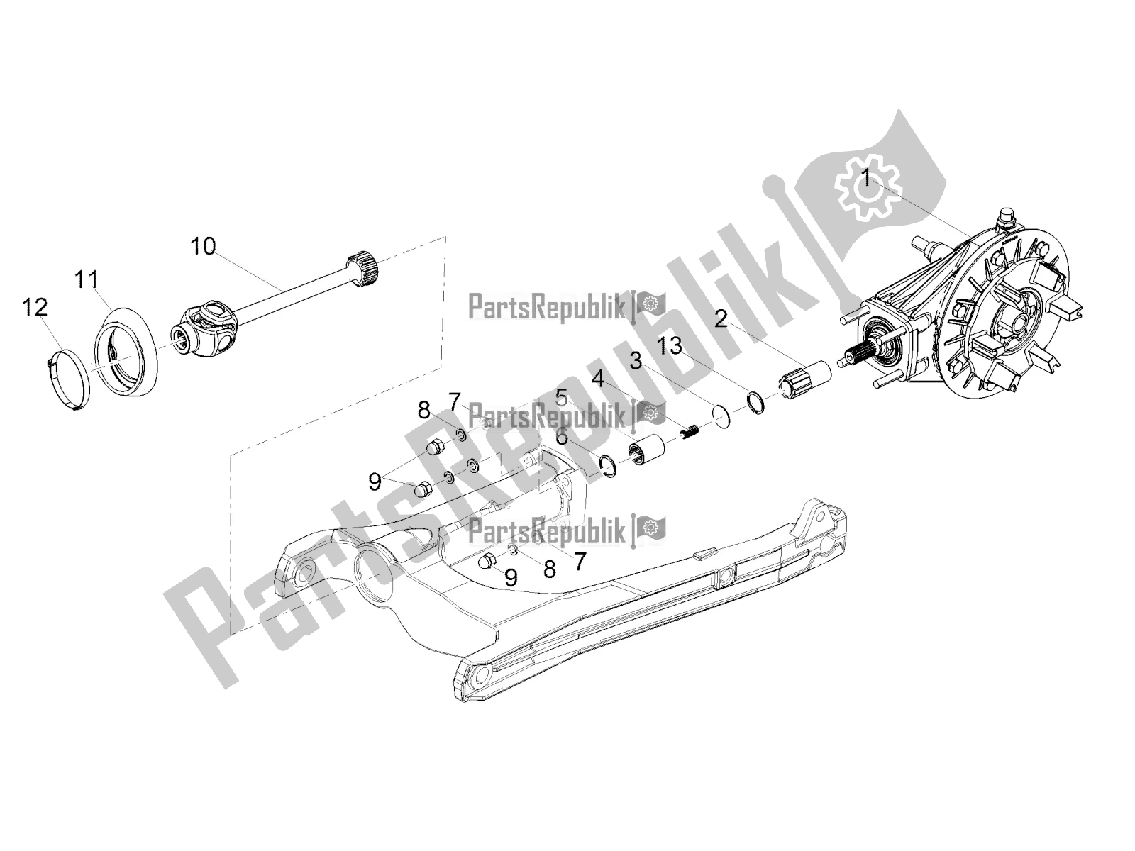 All parts for the Transmission Complete of the Moto-Guzzi V7 III Carbon 750 USA 2018