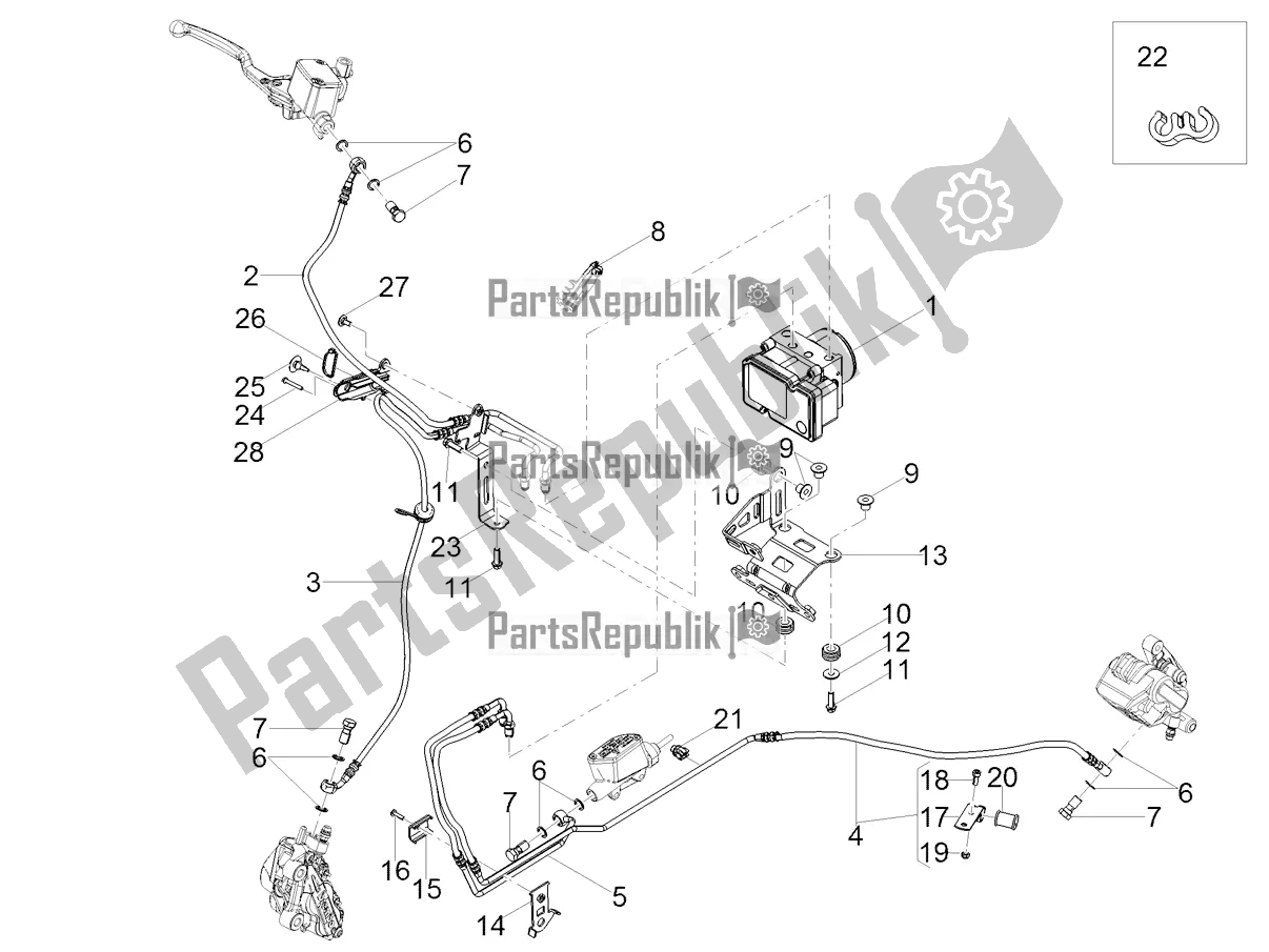 All parts for the Abs Brake System of the Moto-Guzzi V7 III Carbon 750 USA 2019