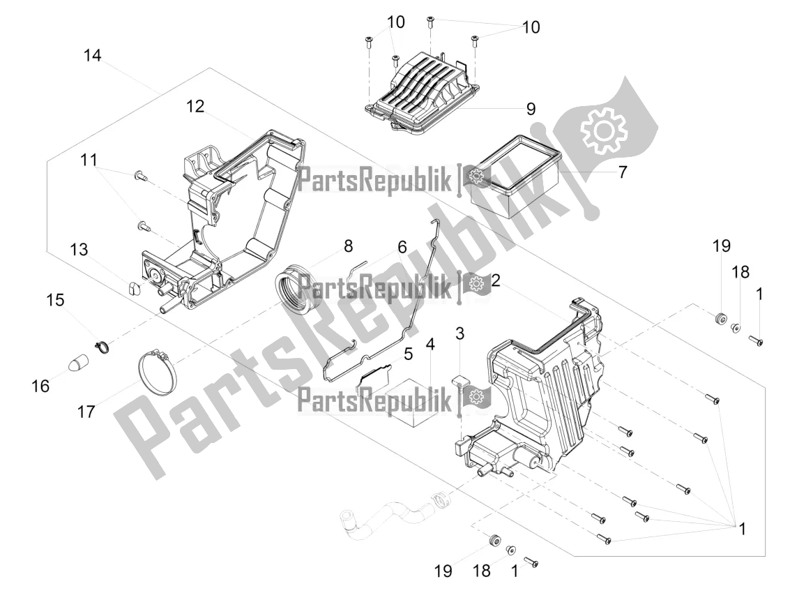 Tutte le parti per il Air Box del Moto-Guzzi V7 III Carbon 750 USA 2019