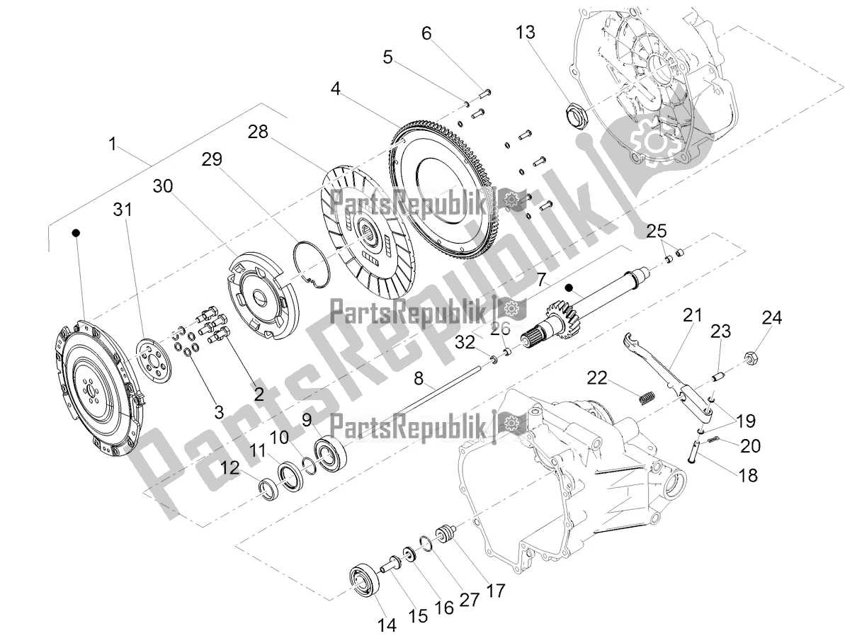 Toutes les pièces pour le Embrayage du Moto-Guzzi V7 III Carbon 750 USA 2019