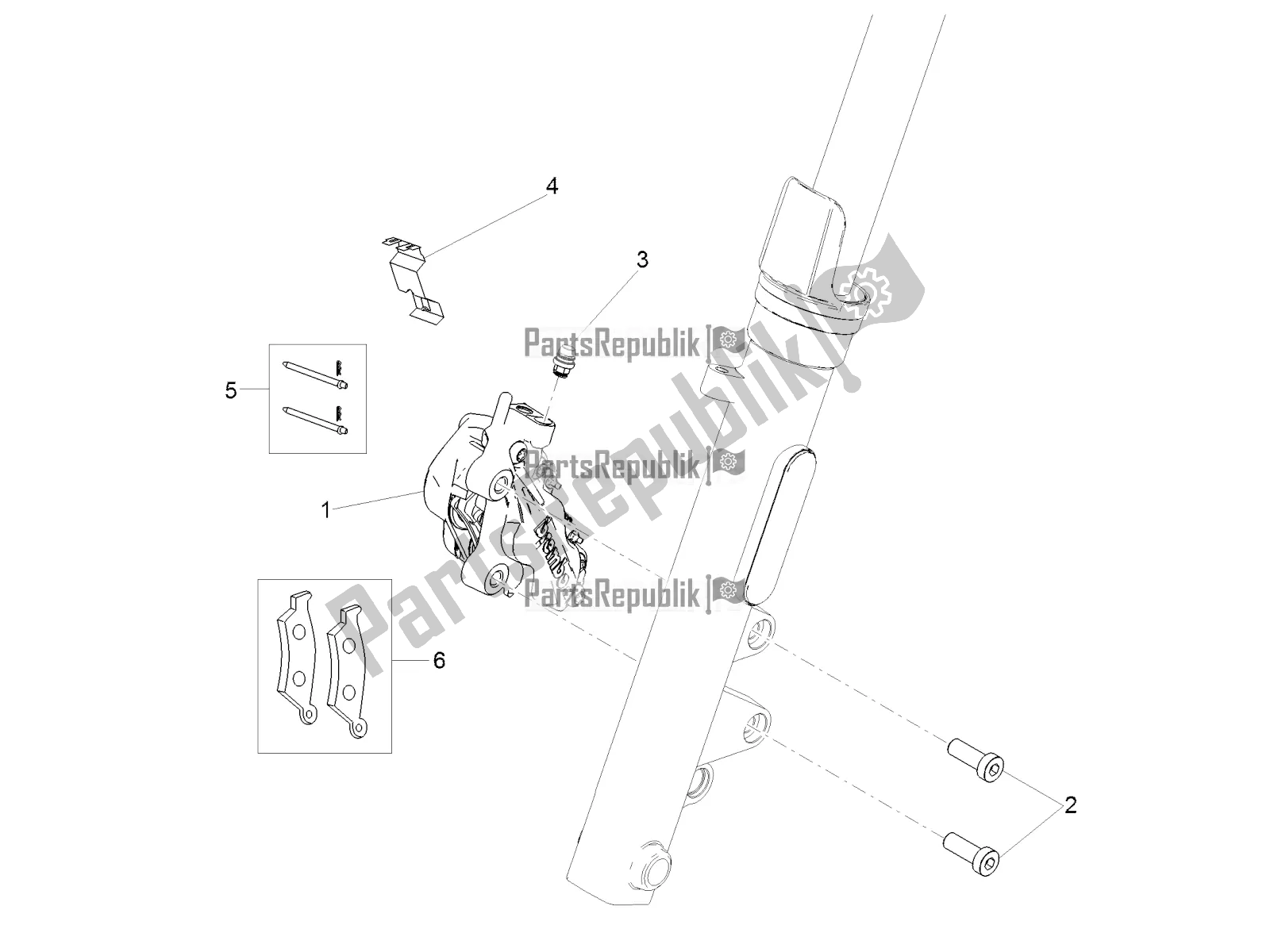 Toutes les pièces pour le étrier De Frein Avant du Moto-Guzzi V7 III Carbon 750 USA 2019