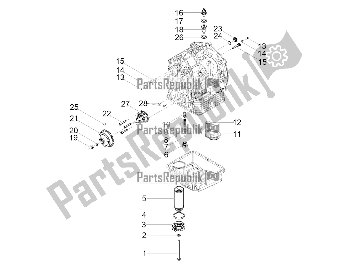 Toutes les pièces pour le Lubrification du Moto-Guzzi V7 III Carbon 750 USA 2019