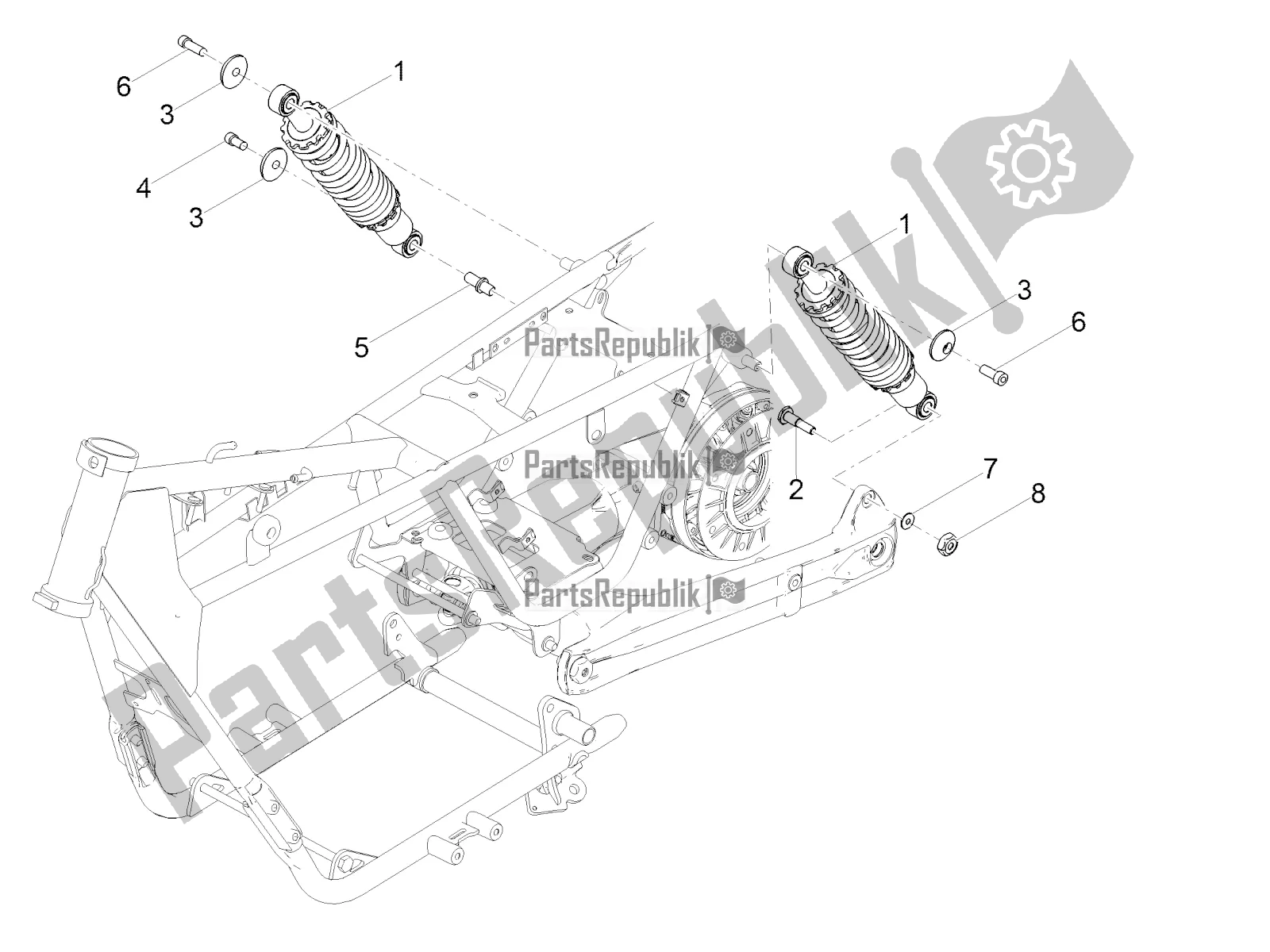 Todas as partes de Amortecedor do Moto-Guzzi V7 III Carbon 750 USA 2019