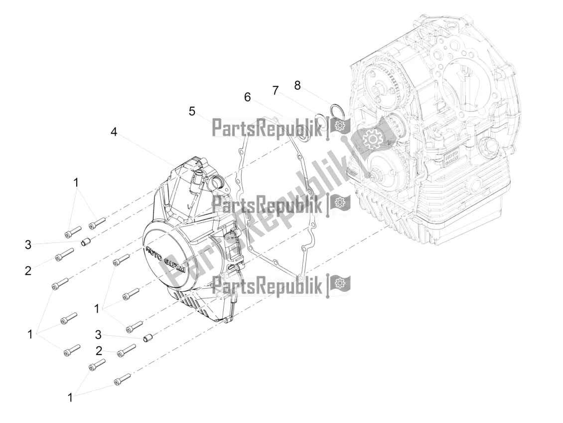 Toutes les pièces pour le Couvercle De Volant du Moto-Guzzi V7 III Carbon Shine 750 2018