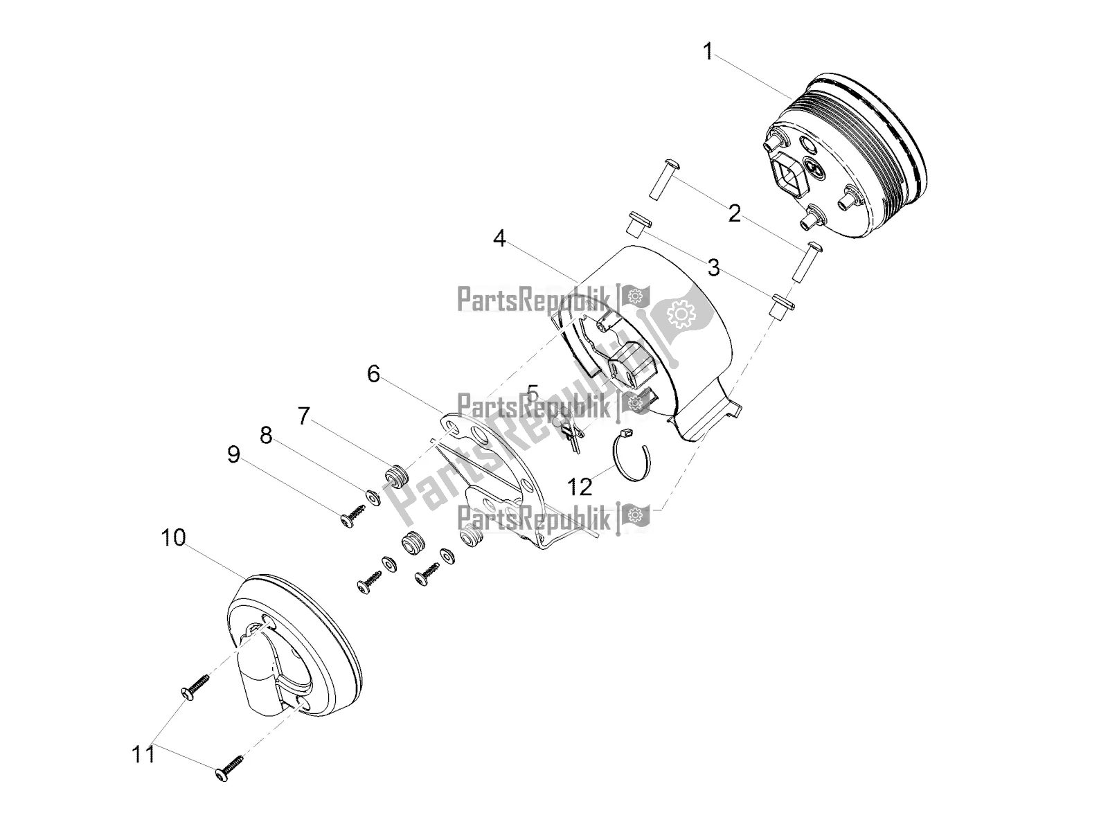 Toutes les pièces pour le Instruments du Moto-Guzzi V7 III Carbon Shine 750 2018