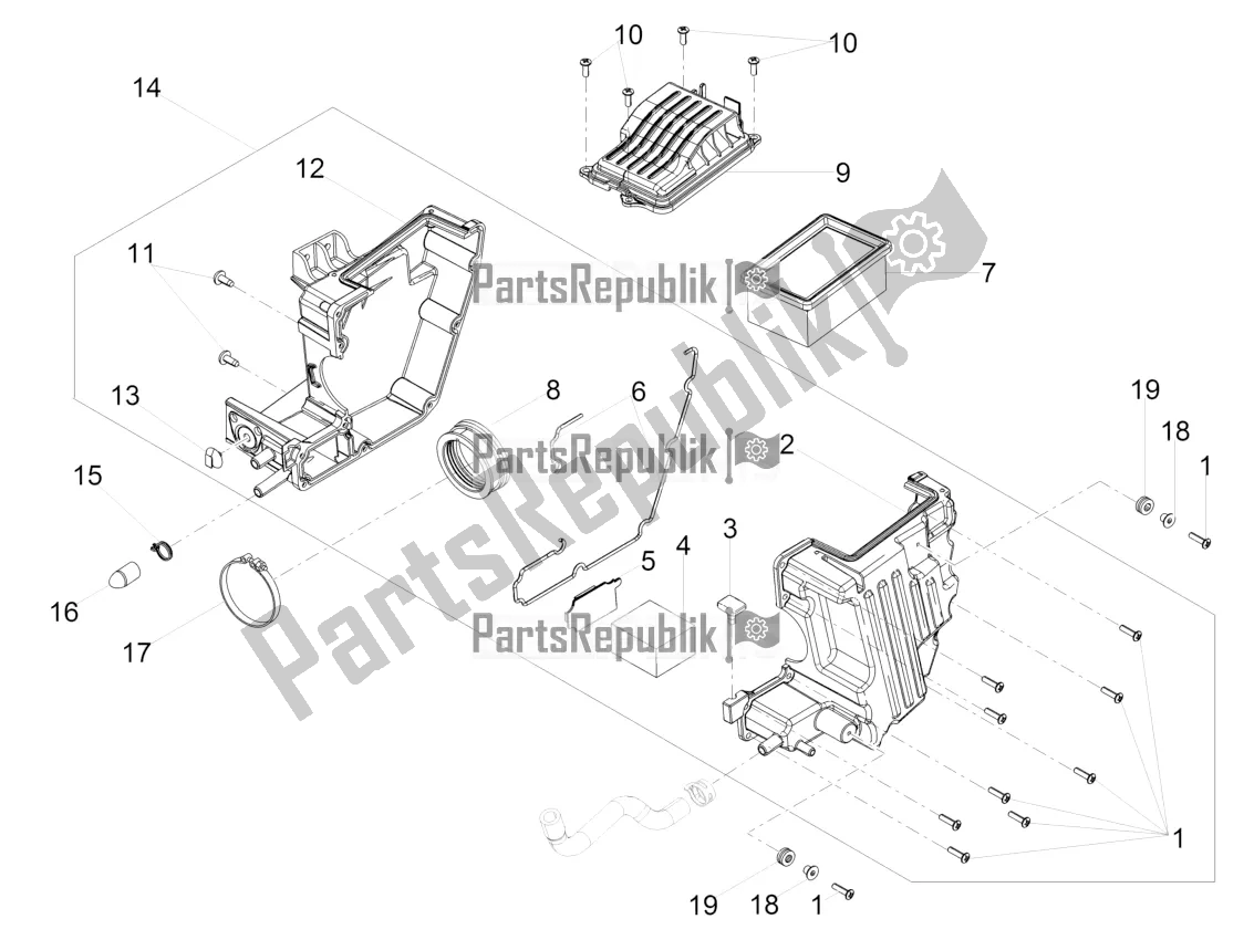 Toutes les pièces pour le Boite D'air du Moto-Guzzi V7 III Carbon Shine 750 2019