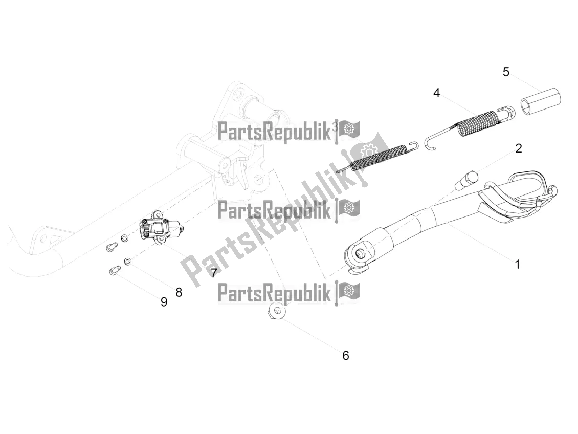 Toutes les pièces pour le Béquille Centrale du Moto-Guzzi V7 III Carbon Shine 750 2019