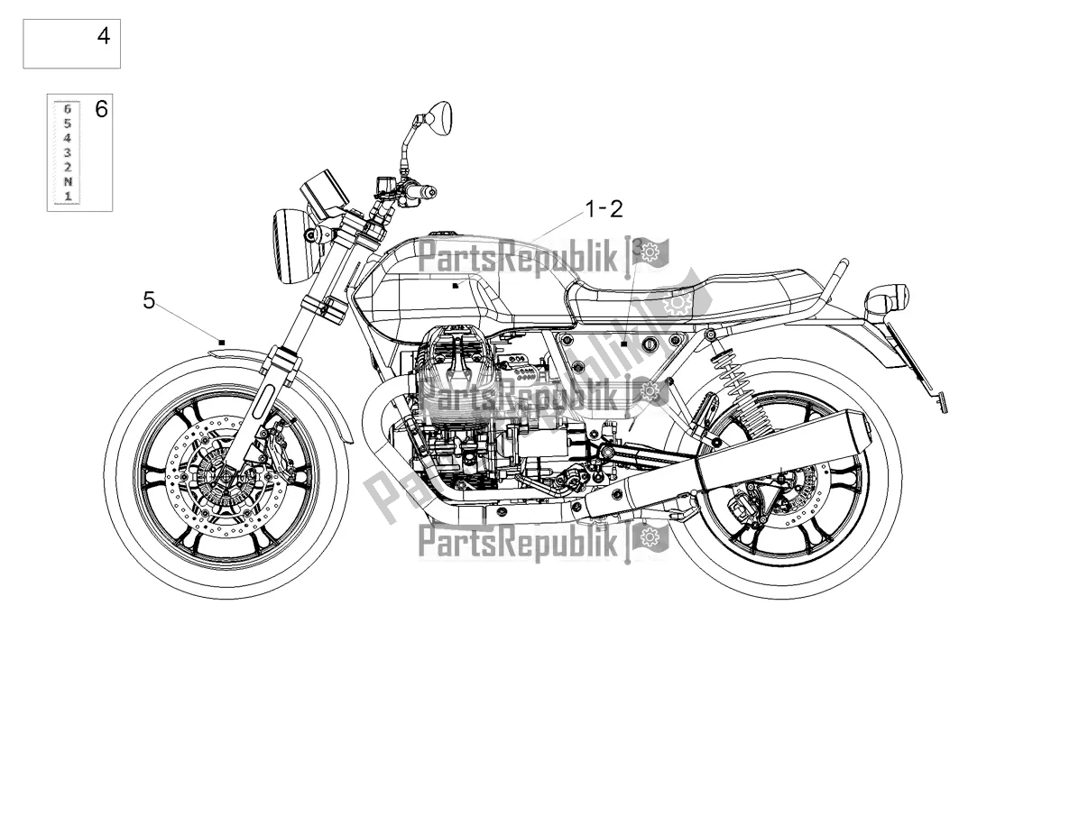 Todas las partes para Etiqueta de Moto-Guzzi V7 III Carbon Shine 750 2019