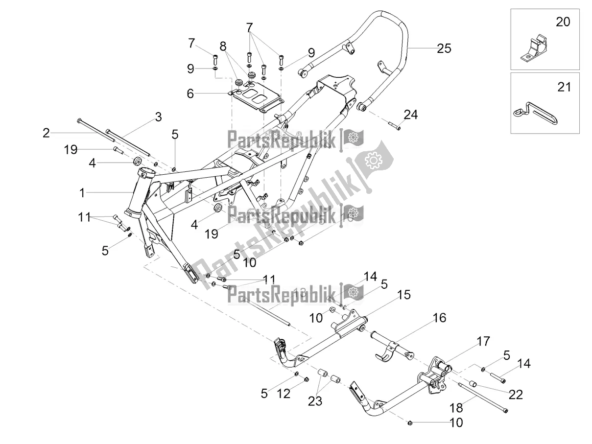 Toutes les pièces pour le Cadre du Moto-Guzzi V7 III Carbon Shine 750 2019