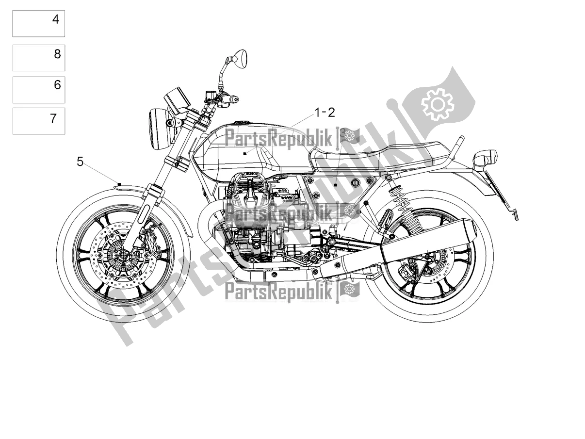 Todas las partes para Etiqueta de Moto-Guzzi V7 III Carbon Shine 750 USA 2019