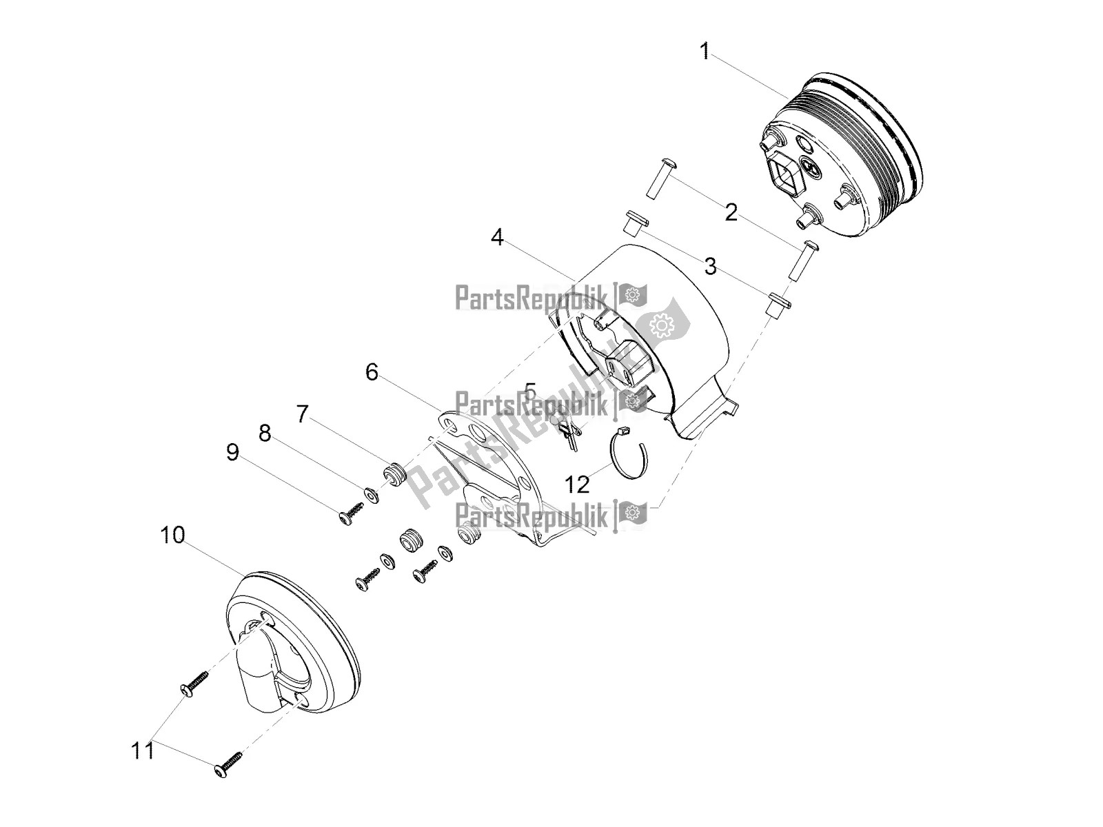 Toutes les pièces pour le Instruments du Moto-Guzzi V7 III Carbon Shine 750 USA 2019