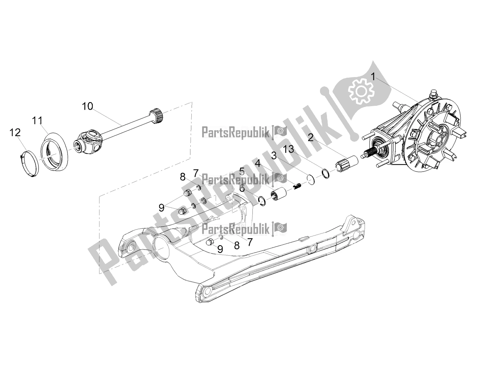 Toutes les pièces pour le Transmission Terminée du Moto-Guzzi V7 III Limited 750 ABS 2018