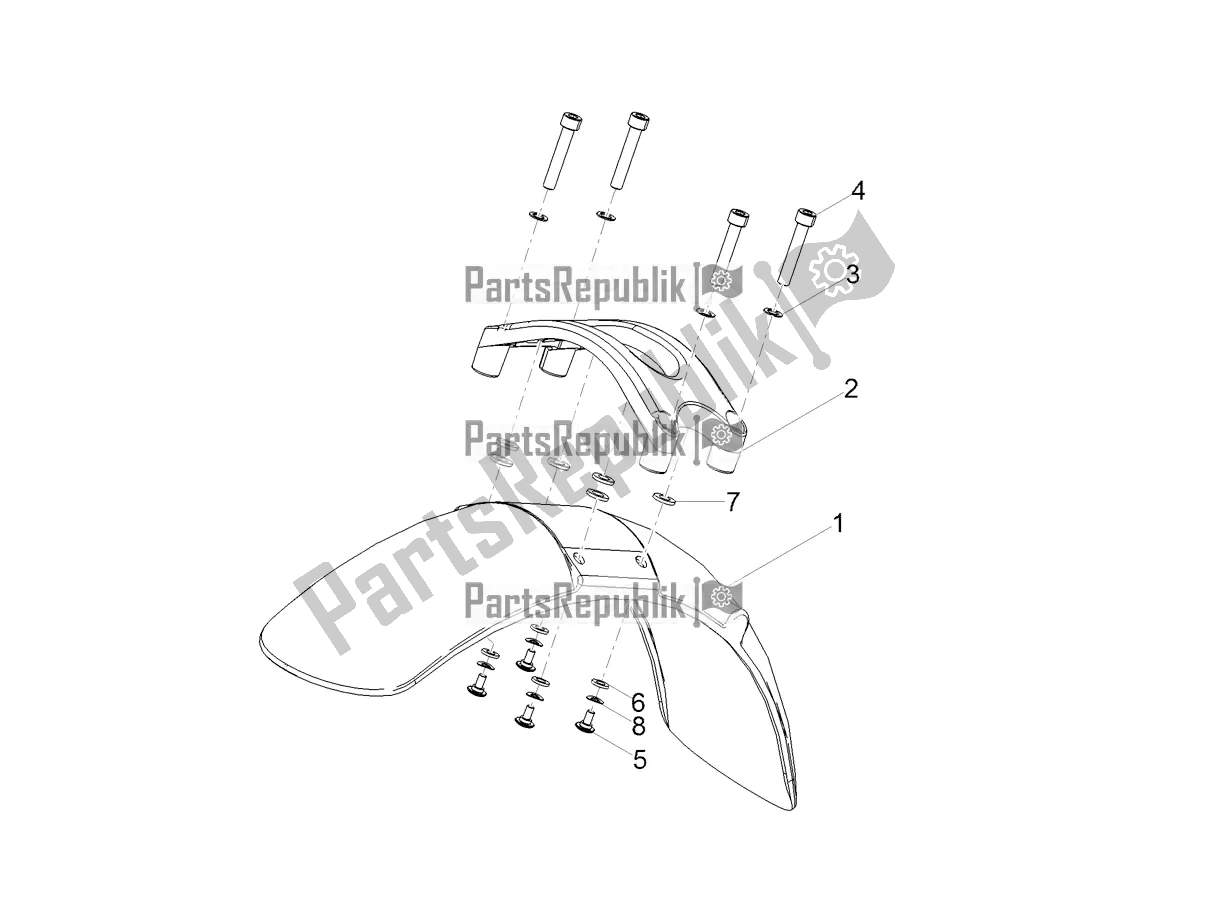 Alle onderdelen voor de Voorspatbordstijl van de Moto-Guzzi V7 III Milano 750 ABS 2018