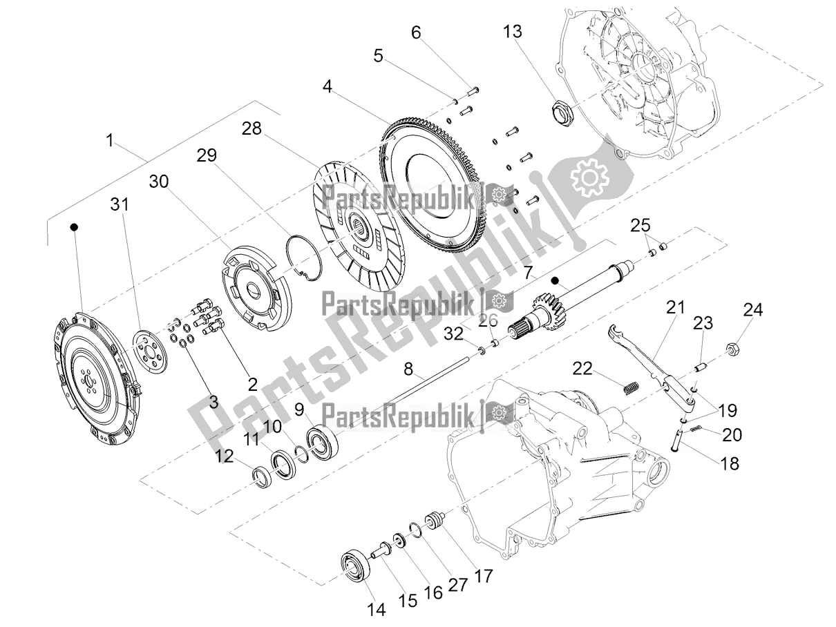 All parts for the Clutch of the Moto-Guzzi V7 III Milano 750 ABS 2019
