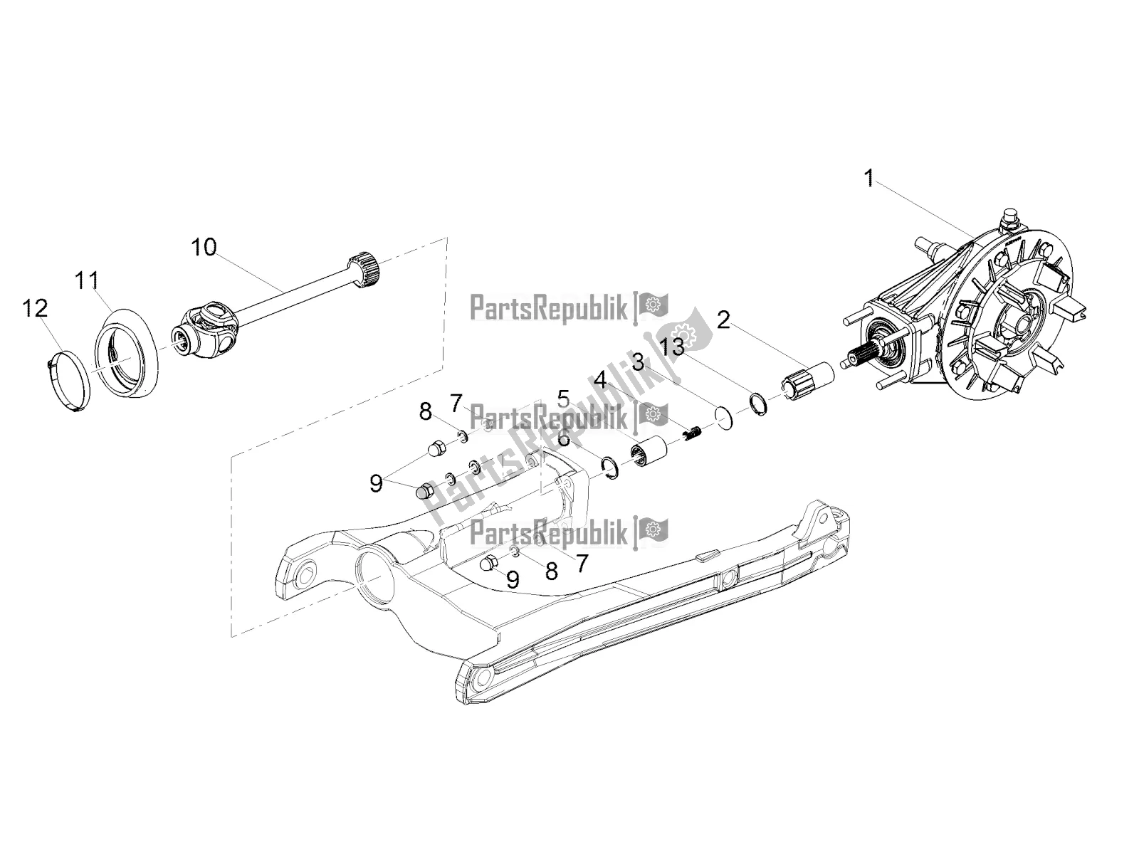 Toutes les pièces pour le Transmission Terminée du Moto-Guzzi V7 III Milano 750 ABS 2019