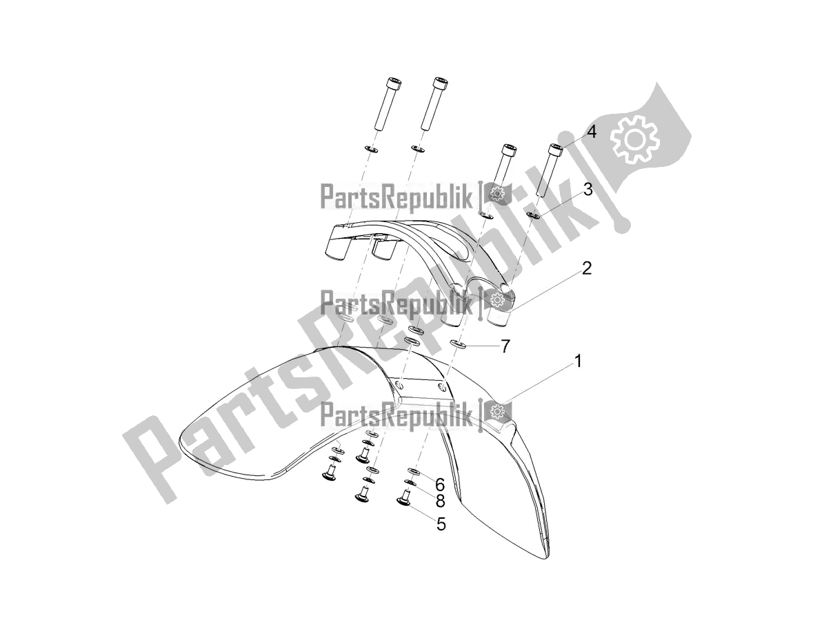 Tutte le parti per il Parafango Anteriore-colonna del Moto-Guzzi V7 III Milano 750 ABS USA 2018