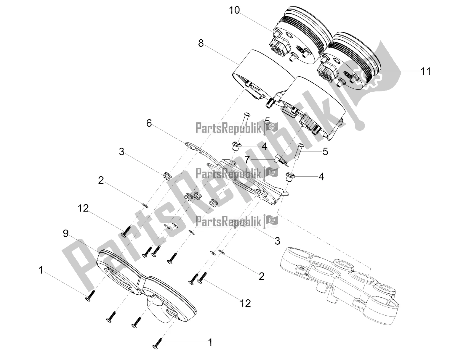 Toutes les pièces pour le Instruments du Moto-Guzzi V7 III Milano 750 ABS USA 2018