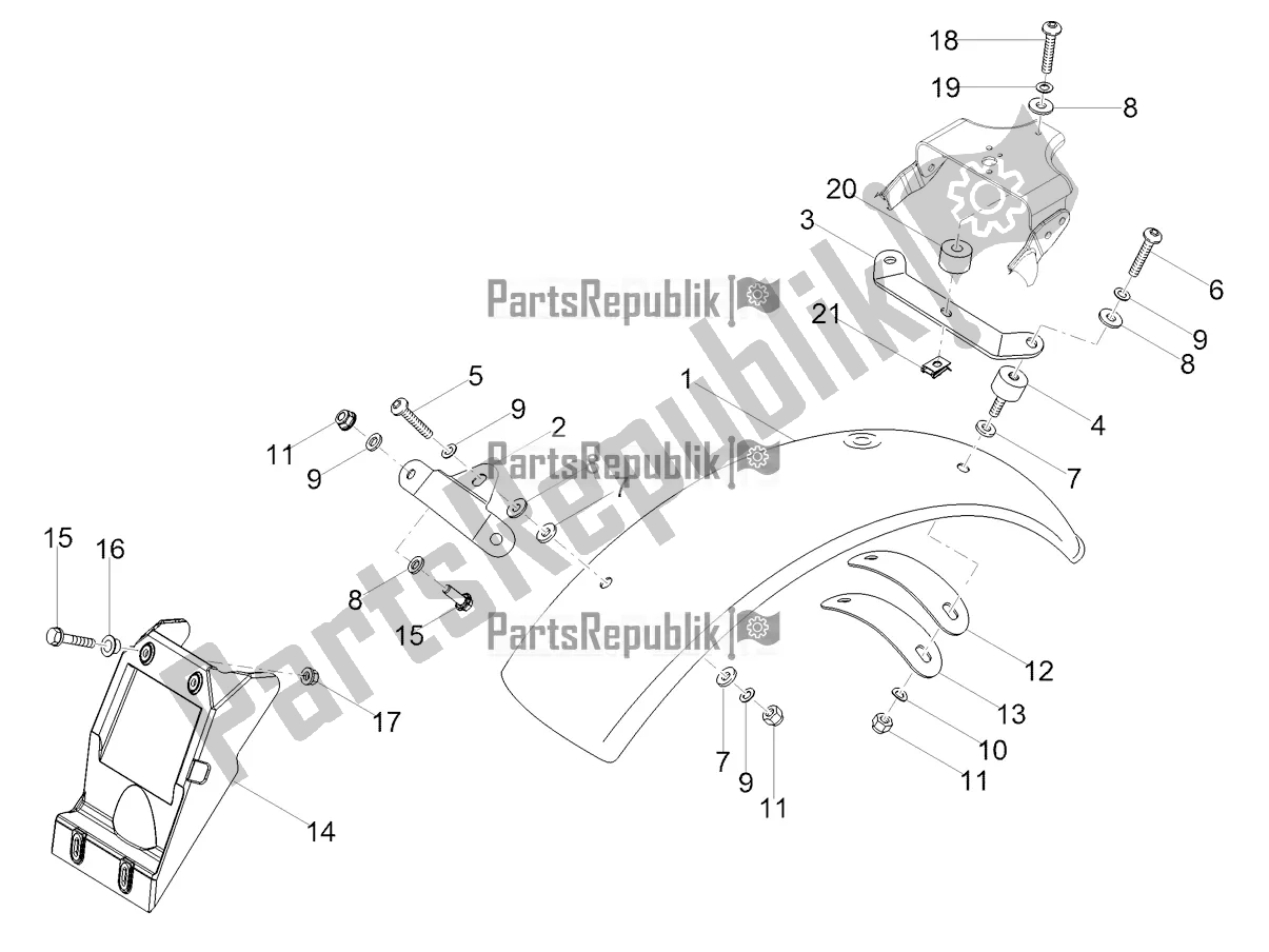 Tutte le parti per il Parafango Posteriore del Moto-Guzzi V7 III Milano 750 ABS USA 2018