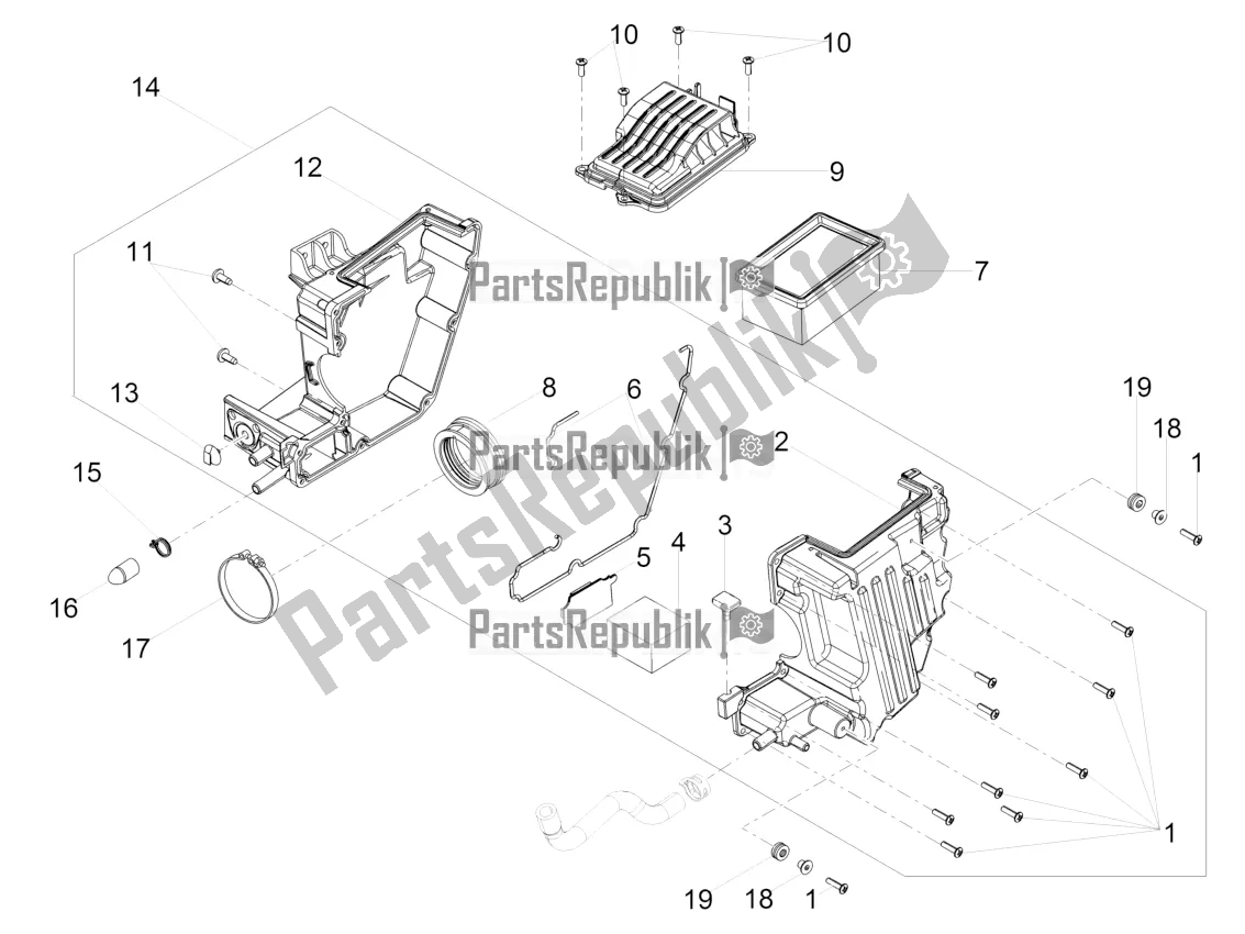 Todas las partes para Caja De Aire de Moto-Guzzi V7 III Milano 750 ABS USA 2019