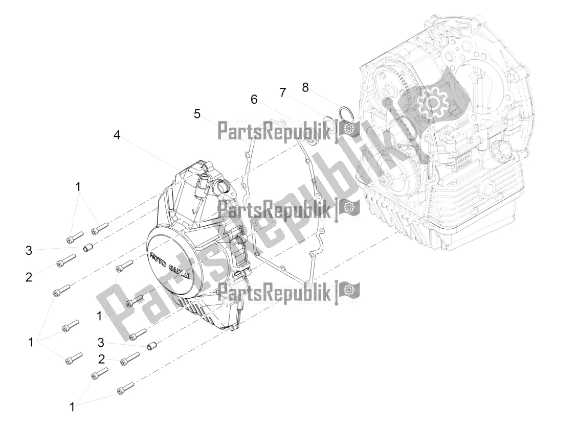 Tutte le parti per il Coperchio Del Volano del Moto-Guzzi V7 III Milano 750 ABS USA 2019