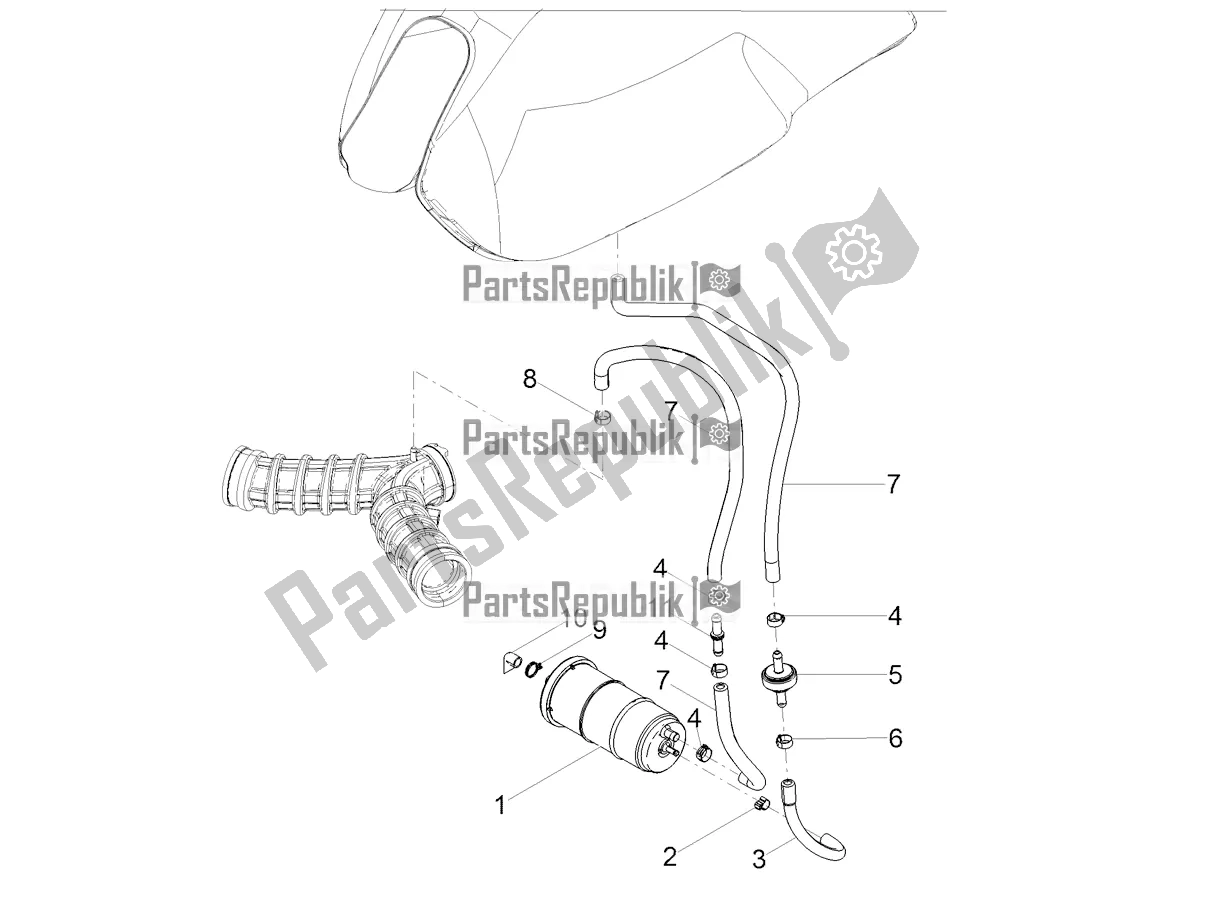 Todas las partes para Sistema De Recuperación De Vapor De Combustible de Moto-Guzzi V7 III Milano 750 ABS USA 2019