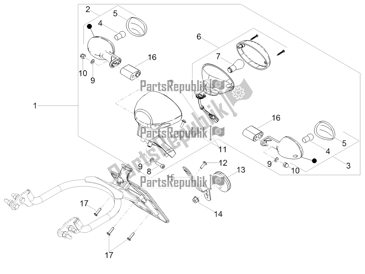 Wszystkie części do Tylne ? Wiat? A Moto-Guzzi V7 III Milano 750 ABS USA 2019