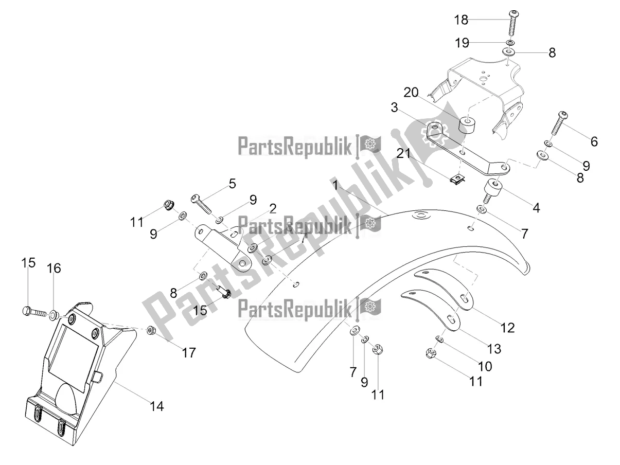 Toutes les pièces pour le Garde-boue Arrière du Moto-Guzzi V7 III Milano 750 ABS USA 2019