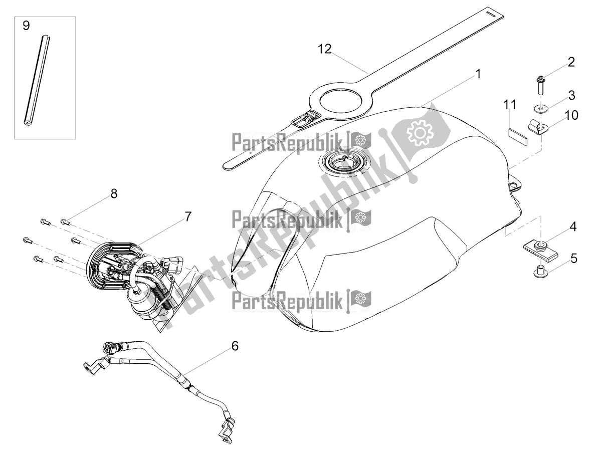 All parts for the Fuel Tank of the Moto-Guzzi V7 III Racer 10 TH Anniversary 750 2020