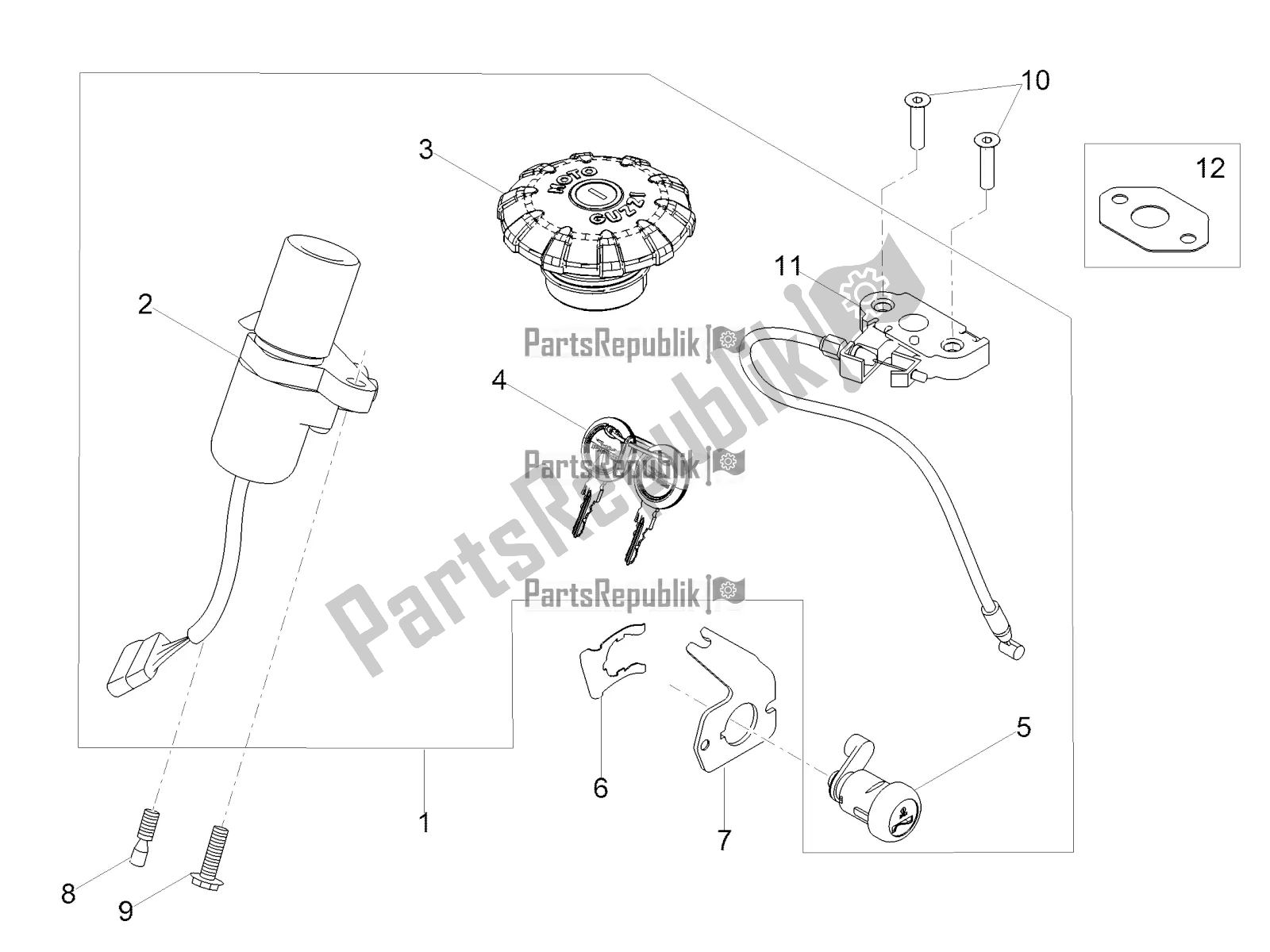 Todas las partes para Cerraduras de Moto-Guzzi V7 III Racer 10 TH Anniversary 750 2020