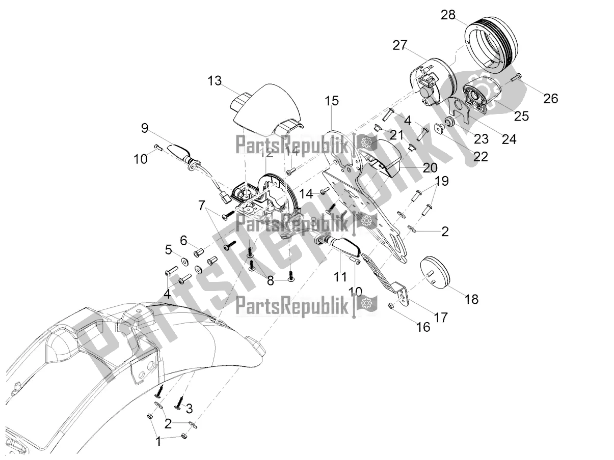 Toutes les pièces pour le Feux Arrière du Moto-Guzzi V7 III Racer 10 TH Anniversary 750 2020