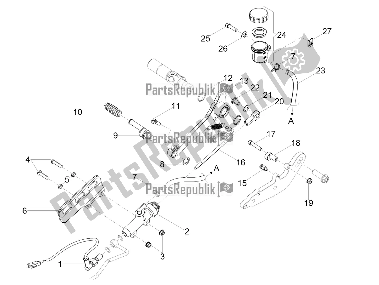 Toutes les pièces pour le Maître-cylindre Arrière du Moto-Guzzi V7 III Racer 10 TH Anniversary 750 2020