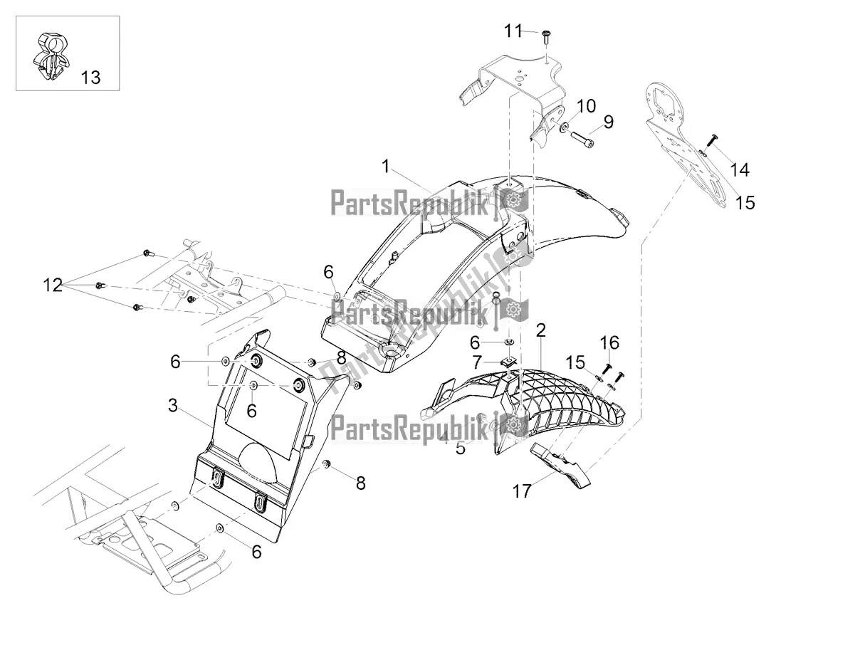 Tutte le parti per il Parafango Posteriore del Moto-Guzzi V7 III Racer 10 TH Anniversary 750 2021